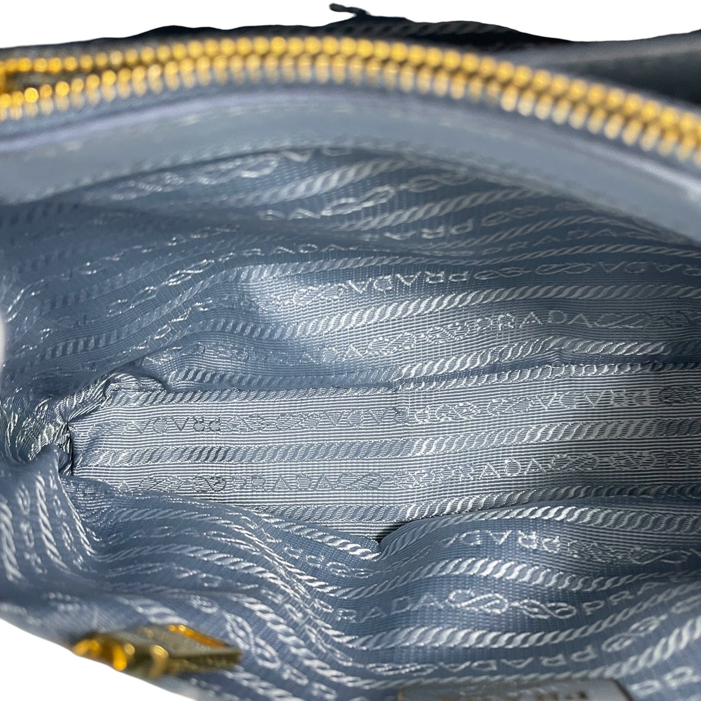 Pre-Owned Prada Saffiano Leather Dome Satchel in Light Blue with Strap