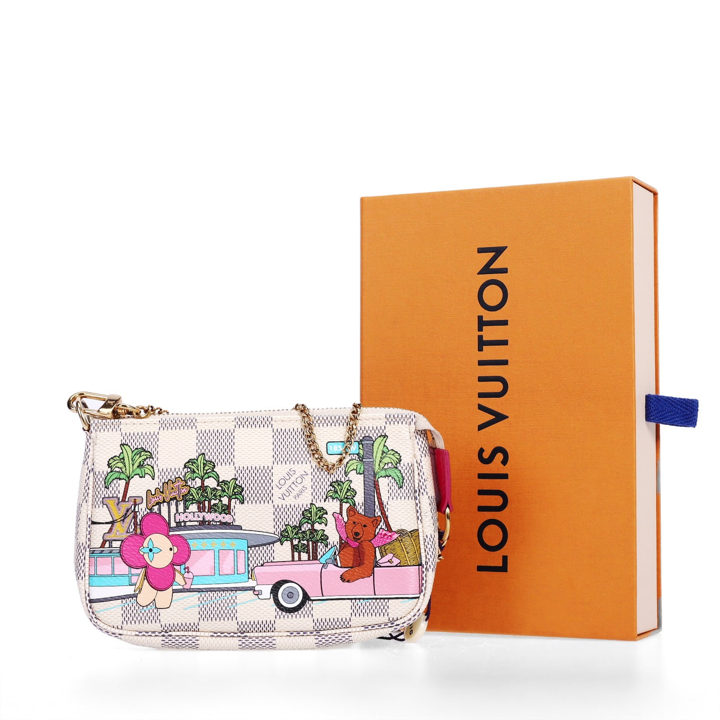 Pre-Owned Louis Vuitton Pochette Accessoires in Damier Azur Canvas Hollywood Animation