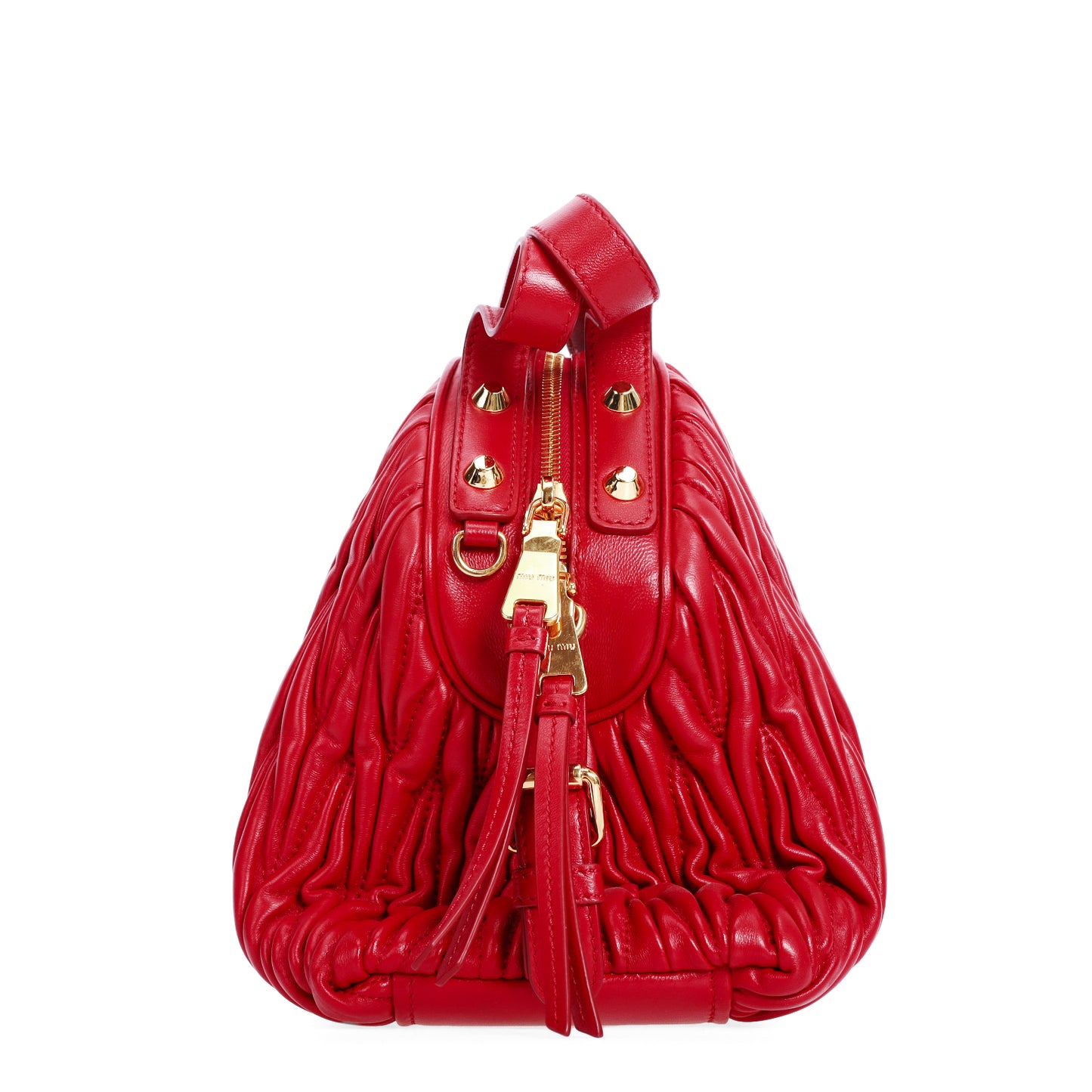 Pre-Owned Miu Miu Matelassé Red Leather Dome Satchel