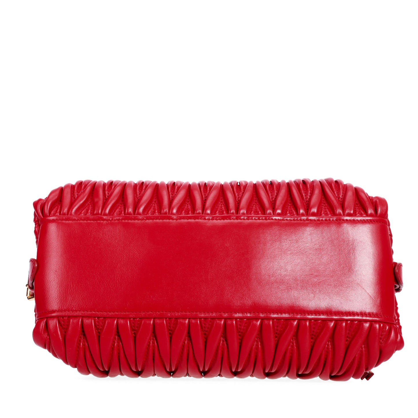 Pre-Owned Miu Miu Matelassé Red Leather Dome Satchel
