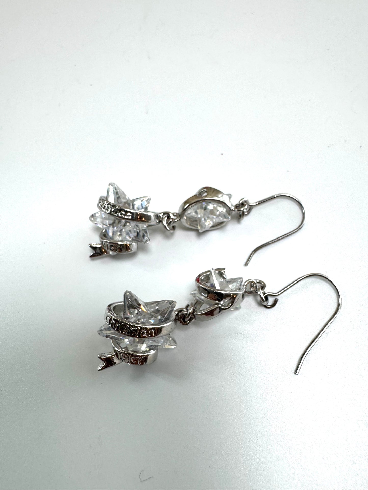 Pre-Owned Dior Crystal Star Drop Earrings