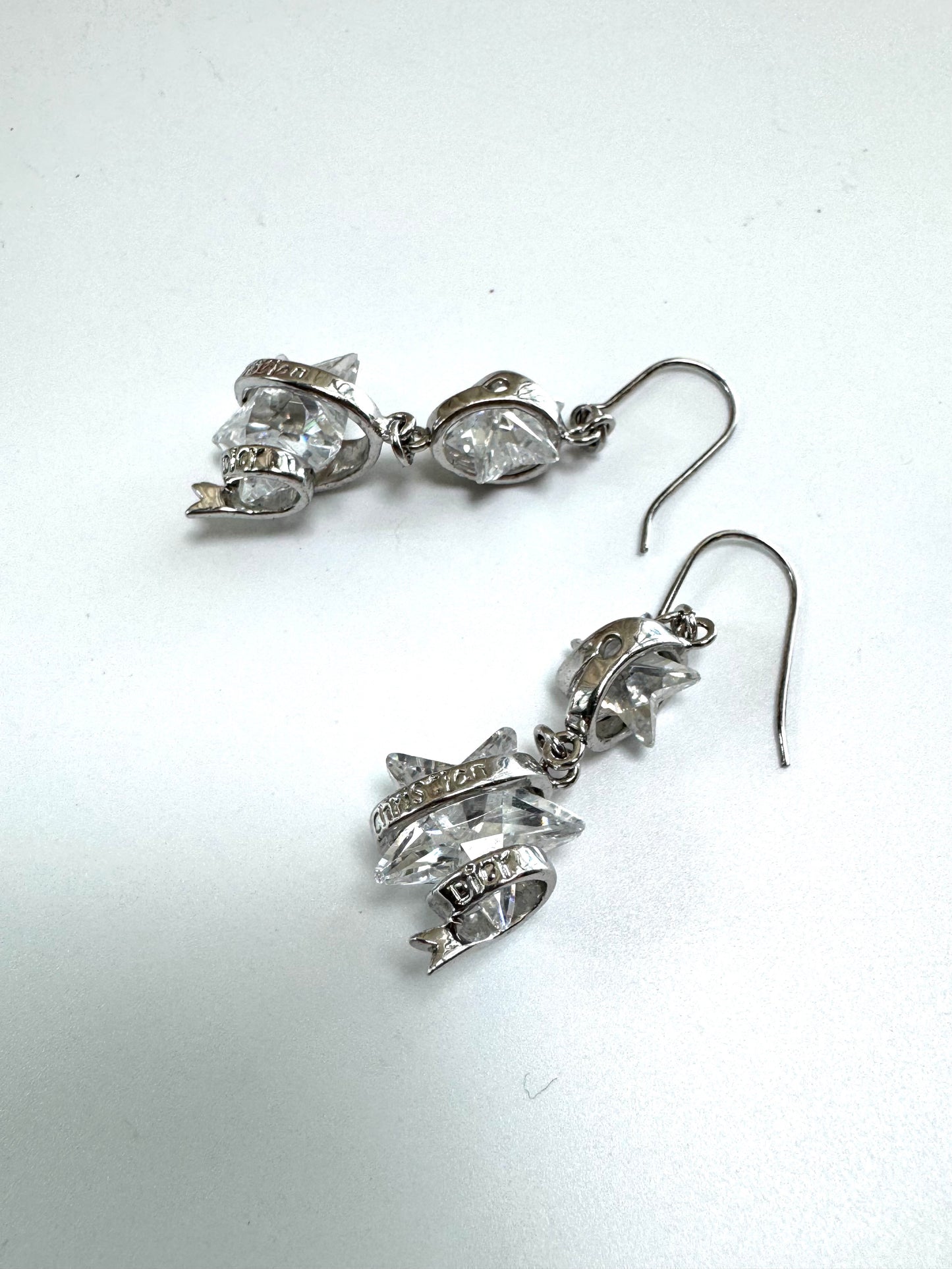 Pre-Owned Dior Crystal Star Drop Earrings