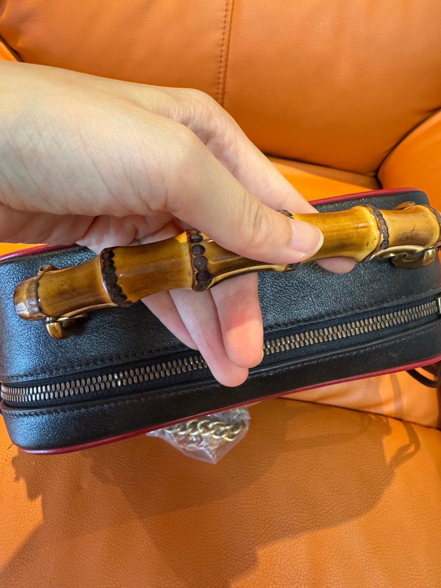 Pre-Loved Gucci GG Marmont Bamboo Handle Shoulder Bag – Black Quilted Leather