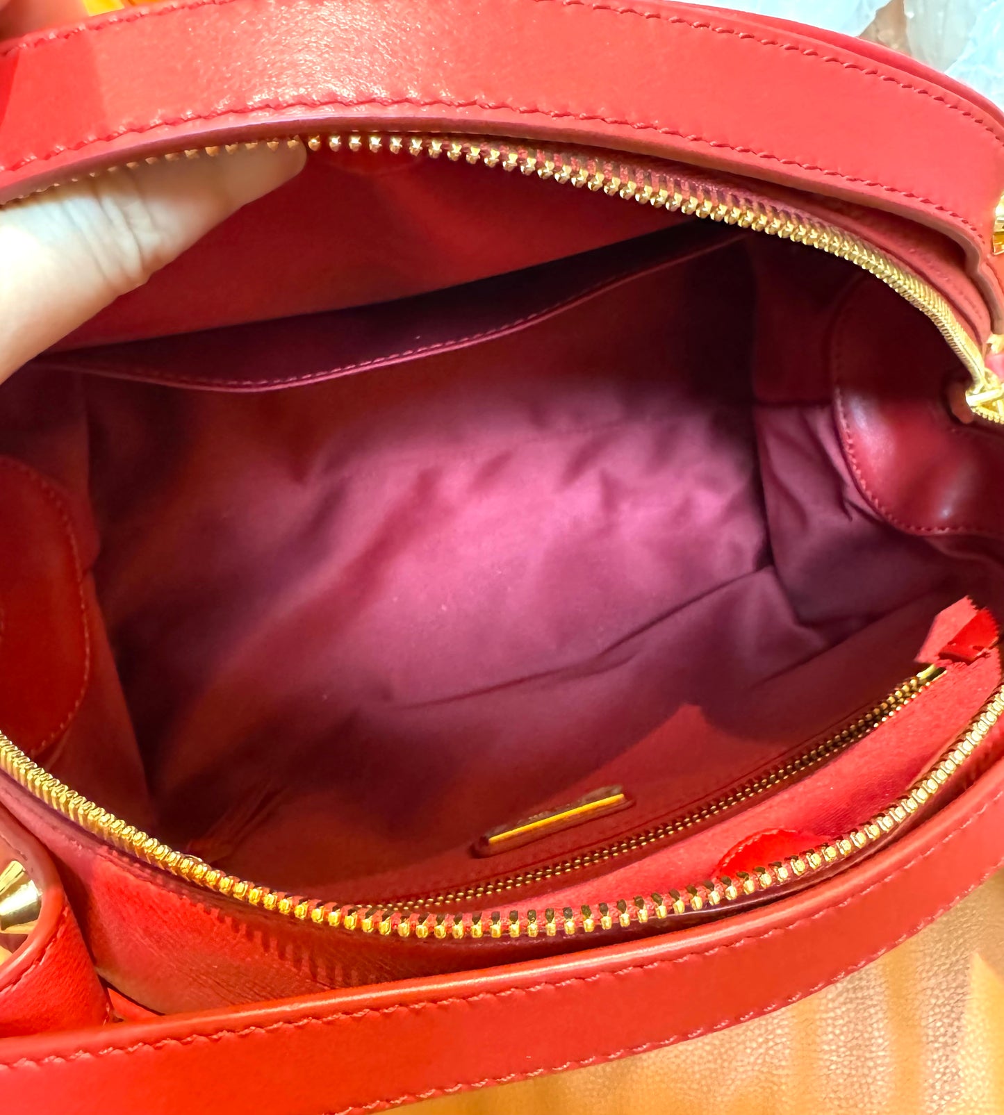 Pre-Loved Miu Miu Matelassé Leather Crossbody Bag – Red