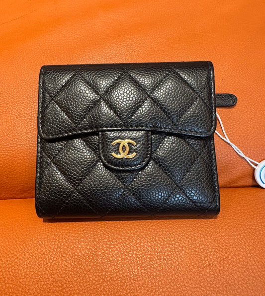 Pre-Loved CHANEL Black Caviar Leather Wallet