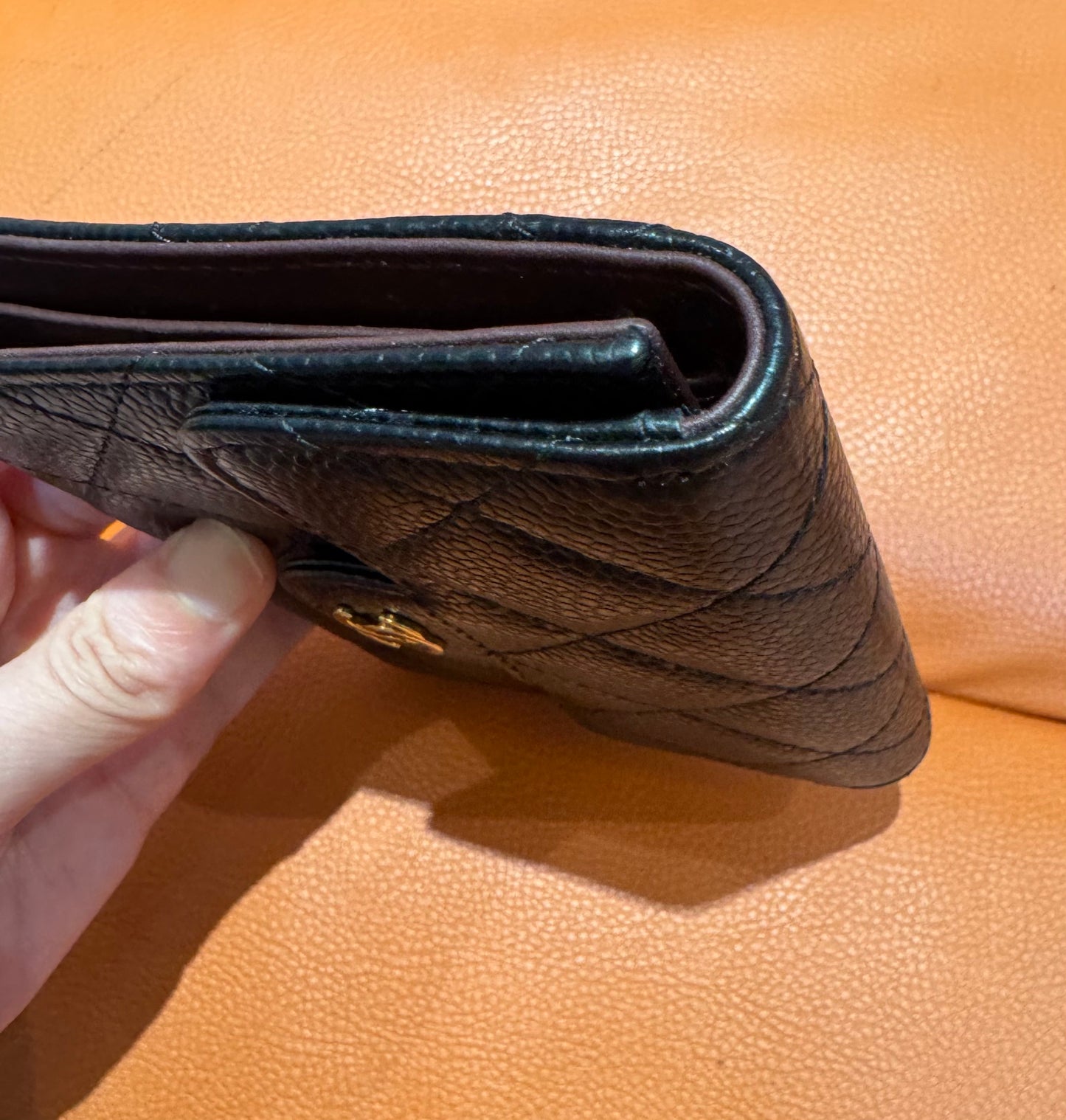 Pre-Loved CHANEL Black Caviar Leather Wallet