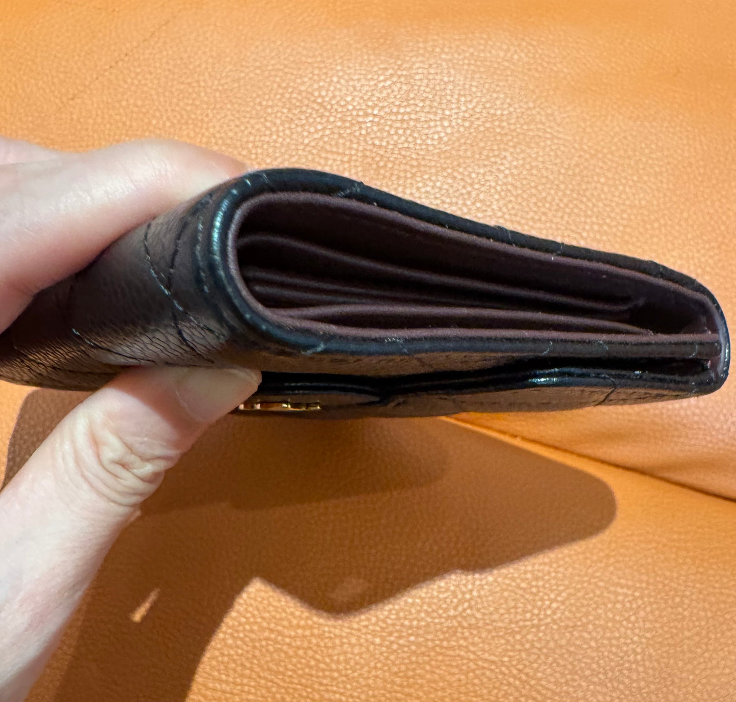 Pre-Loved CHANEL Black Caviar Leather Wallet