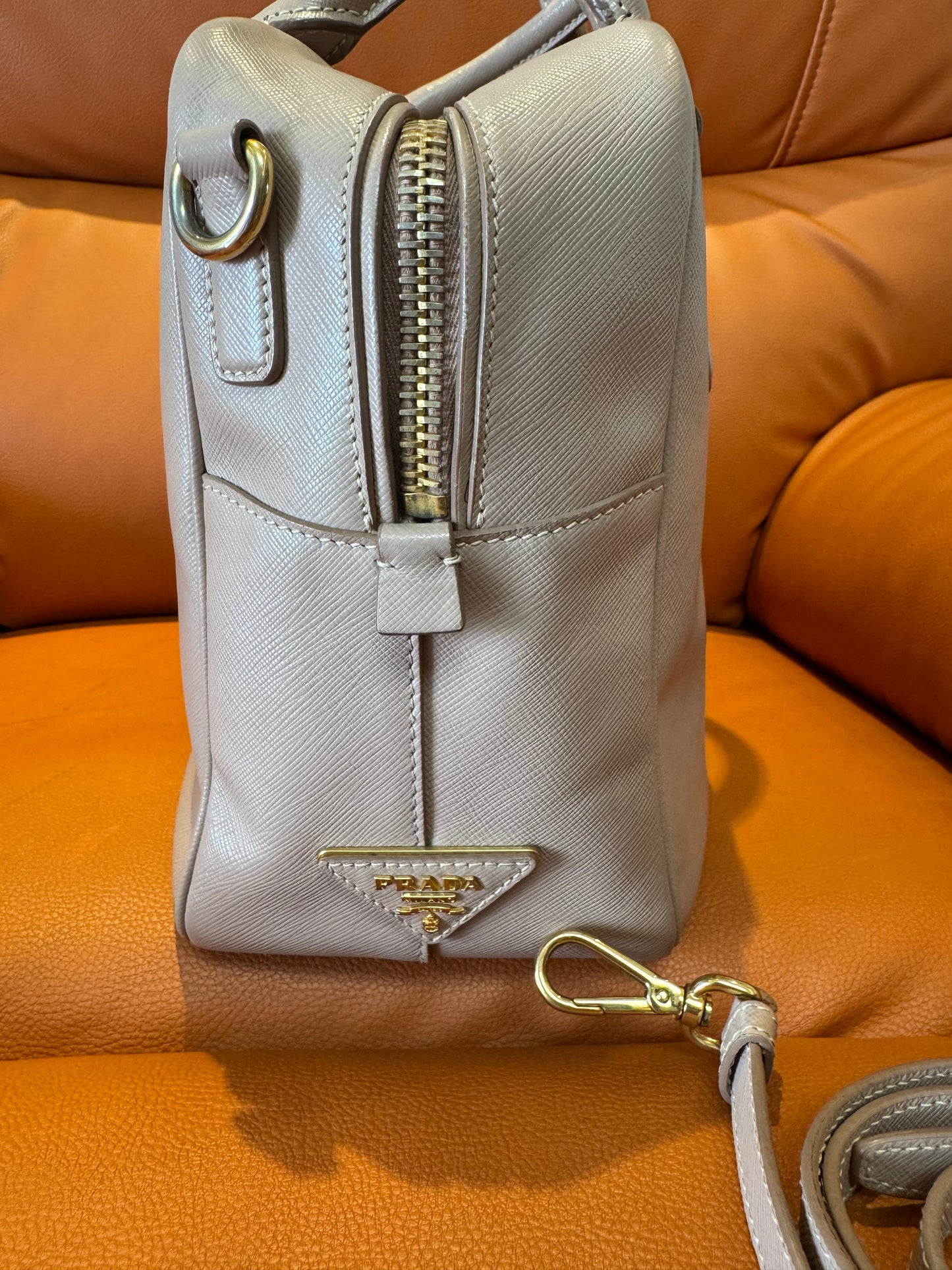 Pre-loved Kate Spade Saffiano Leather Satchel in Mauve Pink