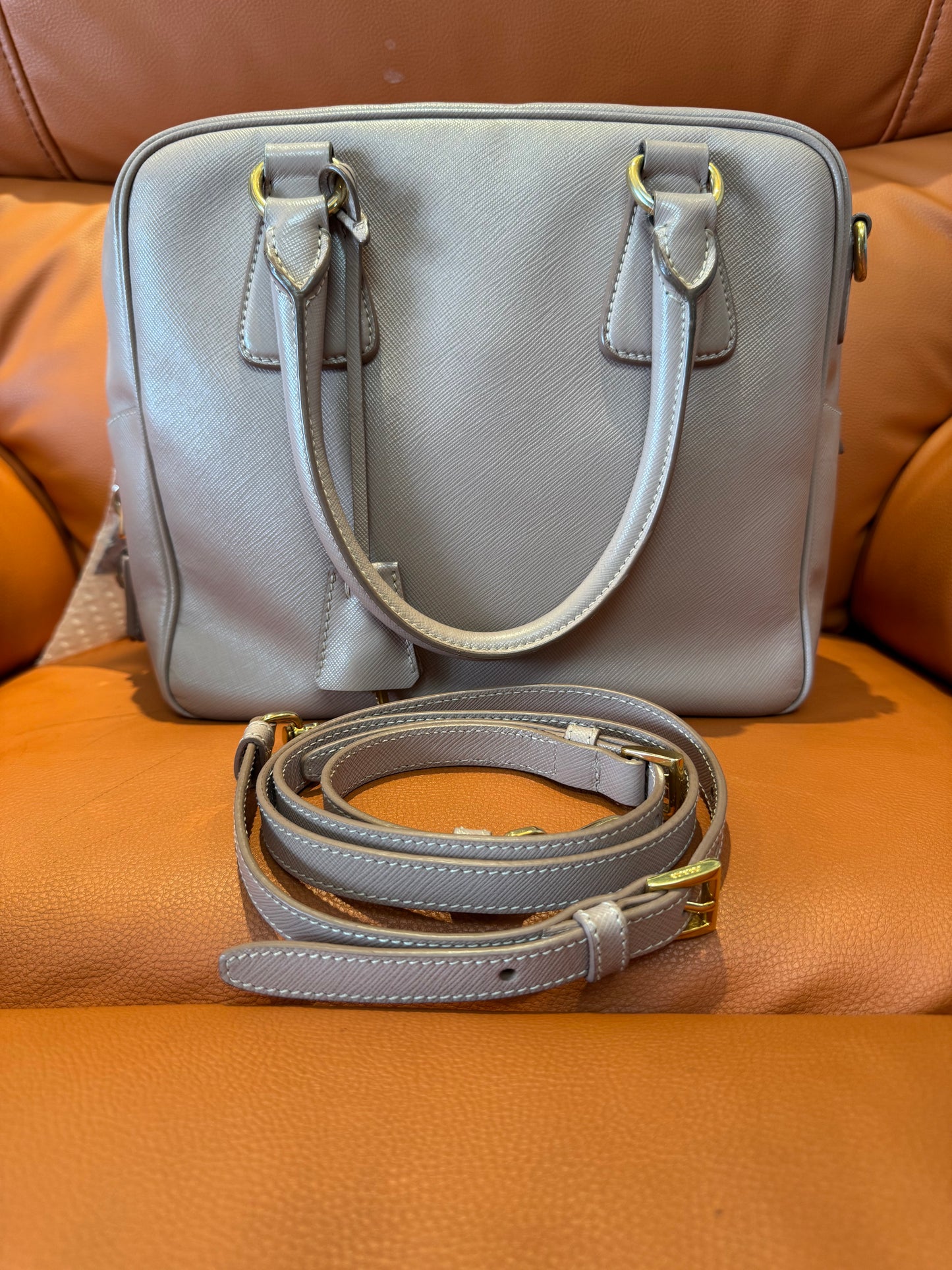 Pre-loved Kate Spade Saffiano Leather Satchel in Mauve Pink