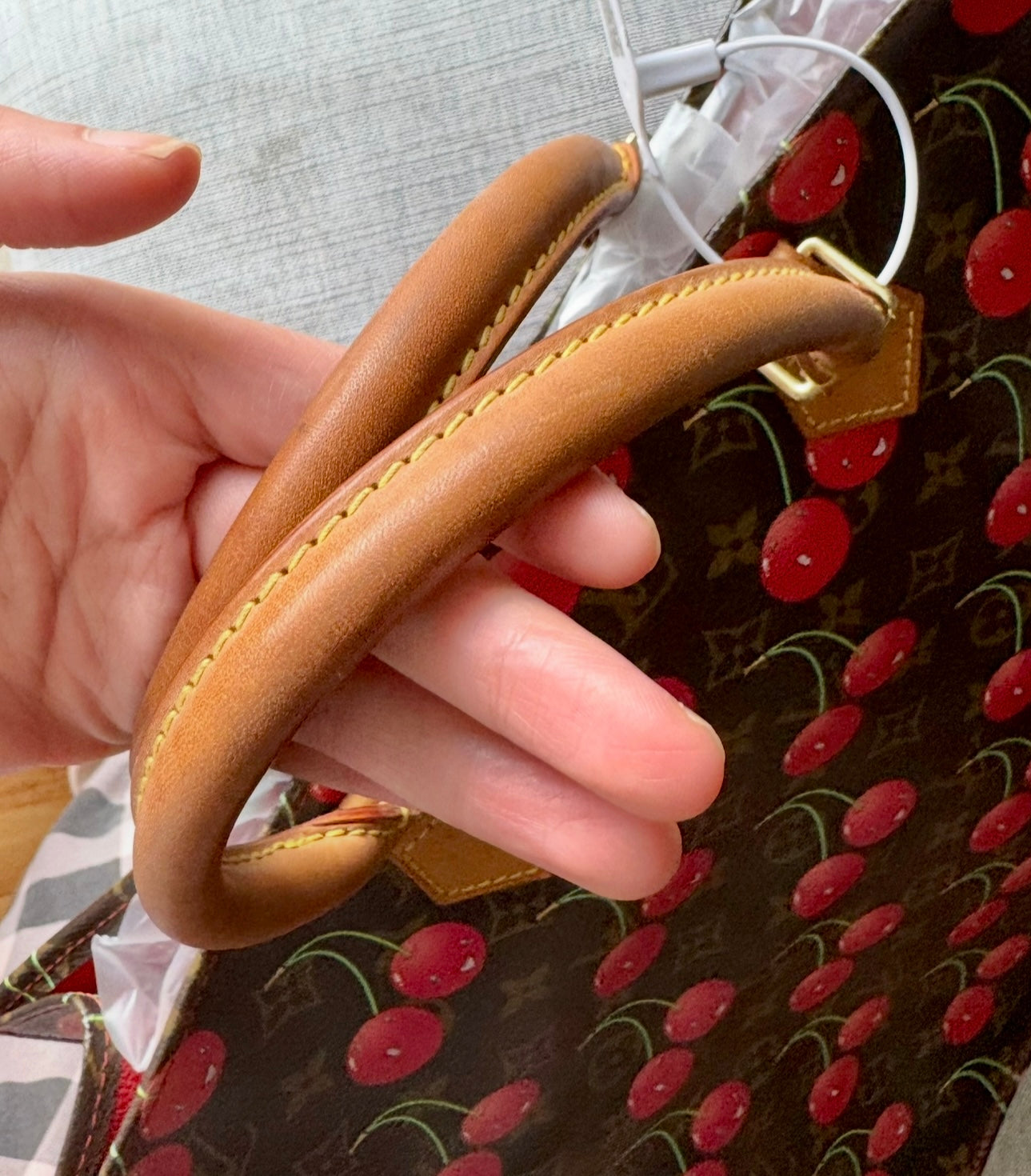 pre-owned Louis Vuitton x Takashi Murakami Cherry Sac Plat Tote – Rare Collector’s Piece