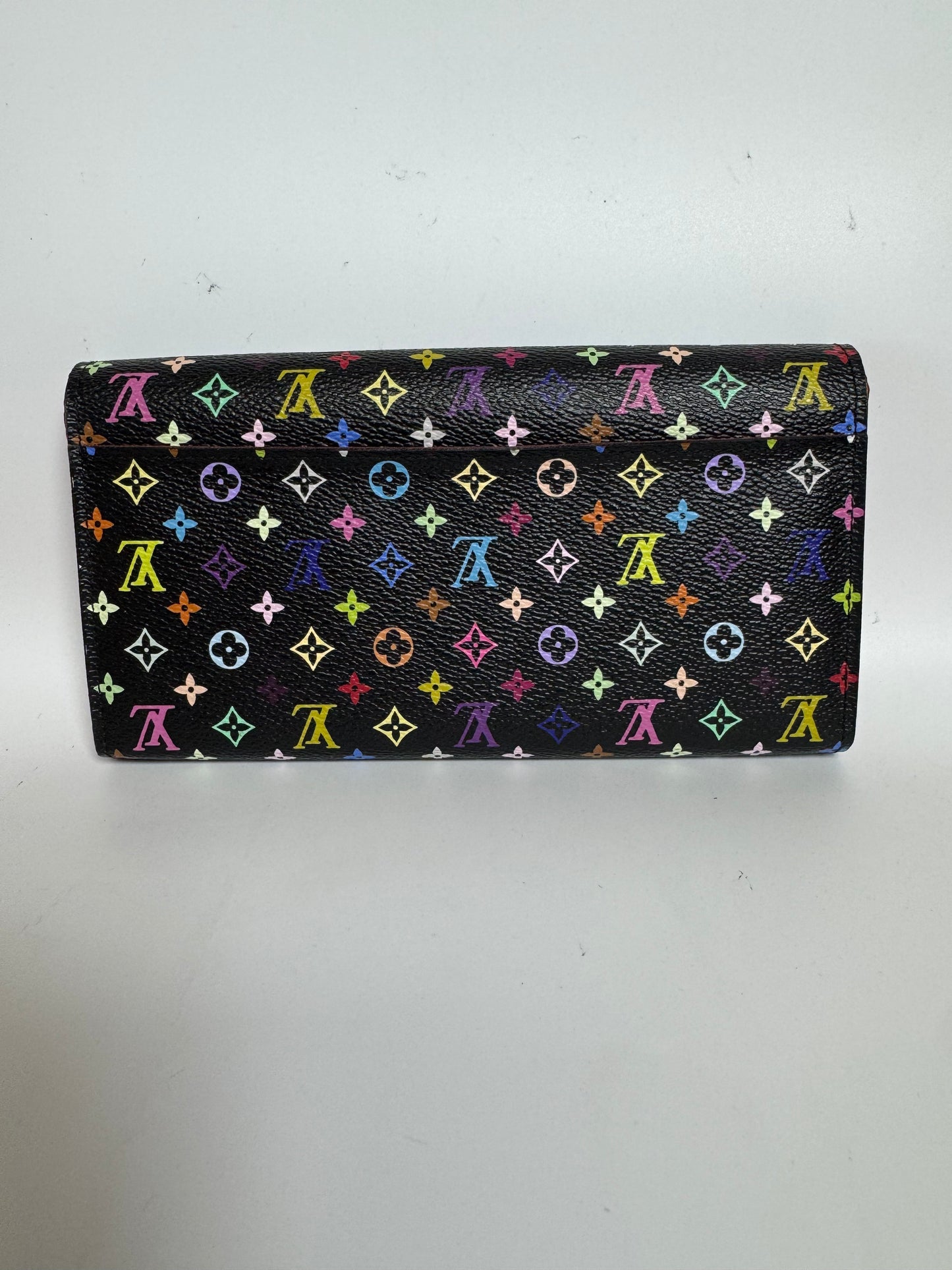Pre-Loved Designer Multicolor Long Wallet – Classic Black Edition