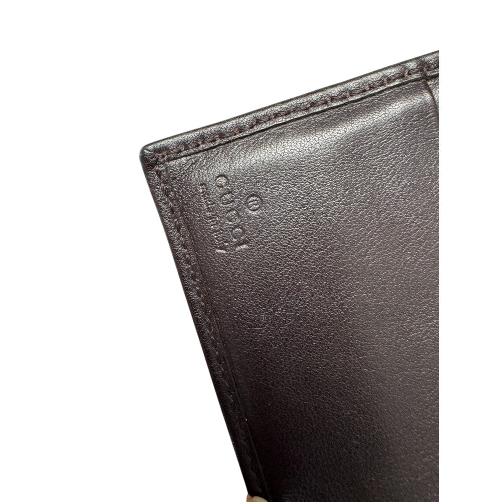 Pre-owned GG-Style Embossed Leather Wallet with Web Stripe
