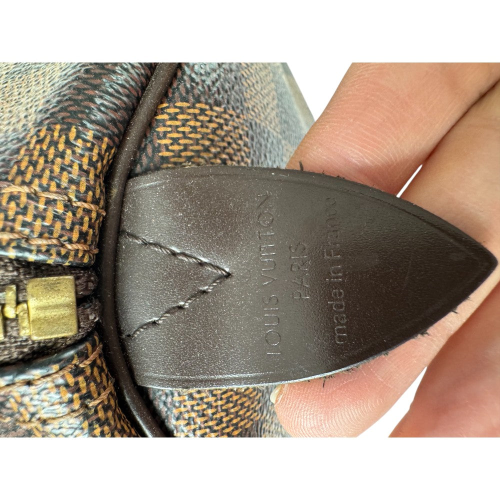 Pre-loved Louis Vuitton Speedy 30 in Damier Ebene with Twilly Wrap – Guaranteed Authentic