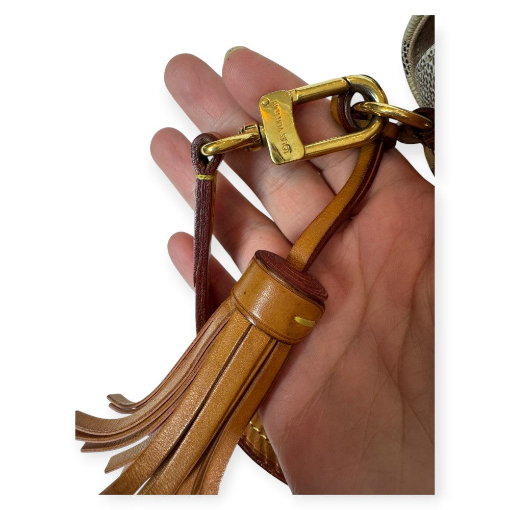 Pre-owned lv Damier Check Top Handle Crossbody with Gold Lock Closure