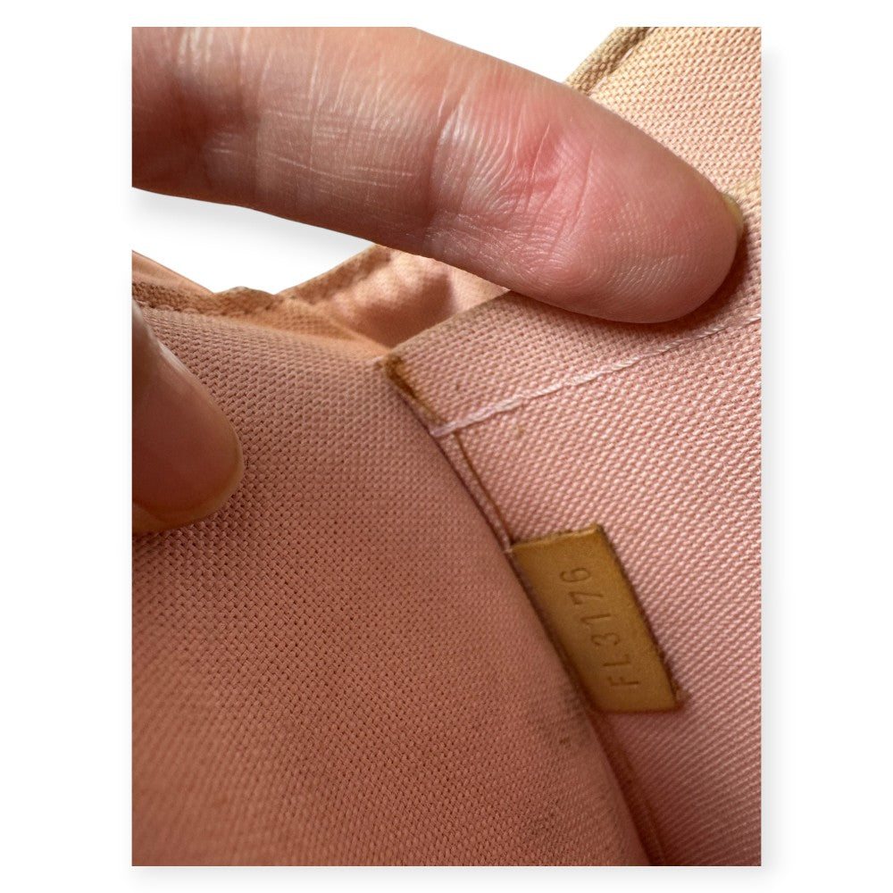 Pre-owned lv Damier Check Top Handle Crossbody with Gold Lock Closure