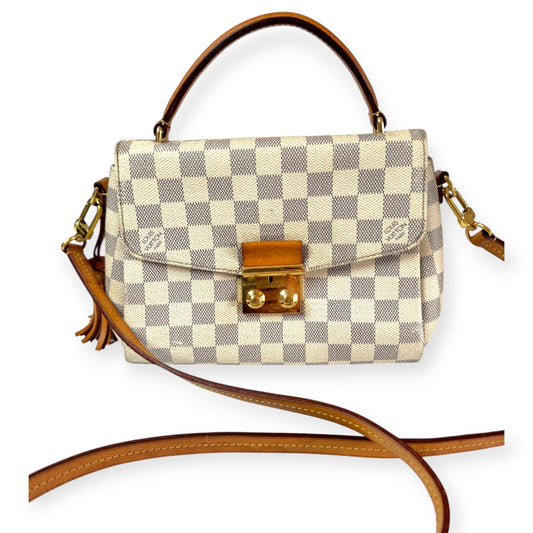 Pre-owned lv Damier Check Top Handle Crossbody with Gold Lock Closure