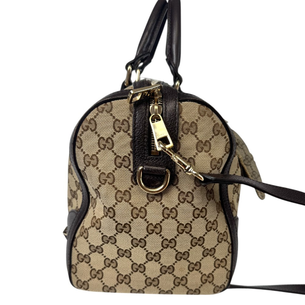 Pre-Owned Gucci Ophidia GG Supreme Boston Bag with Web Stripe