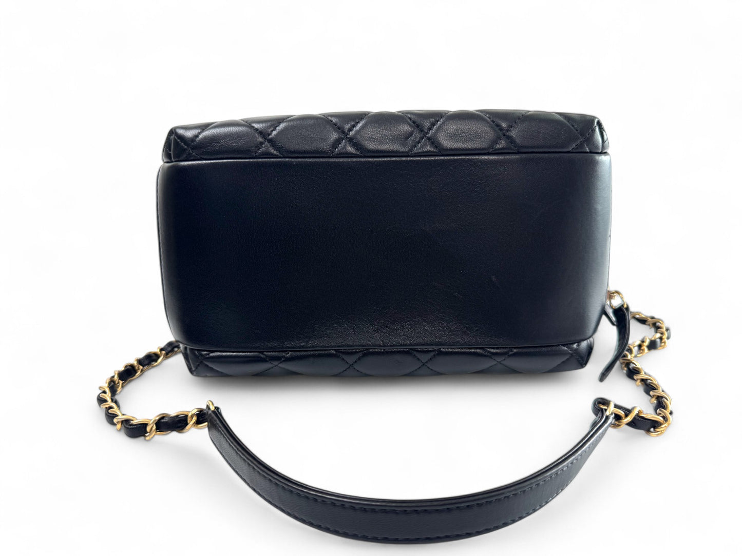 Pre-Owned Chanel Vanity Case Bag in Black Quilted Lambskin with Gold-Tone Hardware