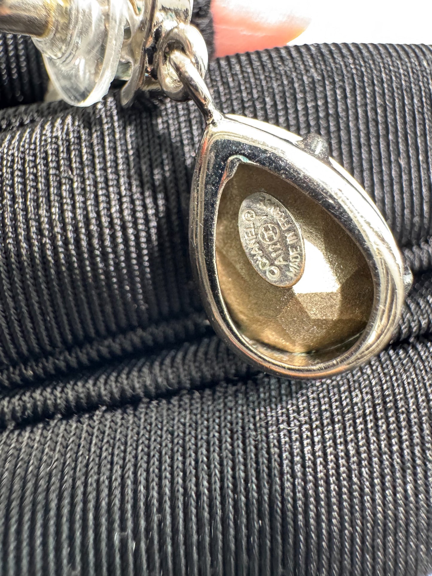 Pre-Owned Chanel CC Logo Drop Earrings with Crystal Teardrop