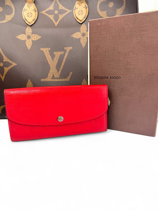 Pre-Owned Louis Vuitton Sarah Wallet in Red Epi Leather