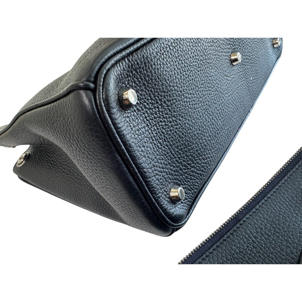 Pre-Owned Dior Diorever Black Grained Leather Tote with Shoulder Strap