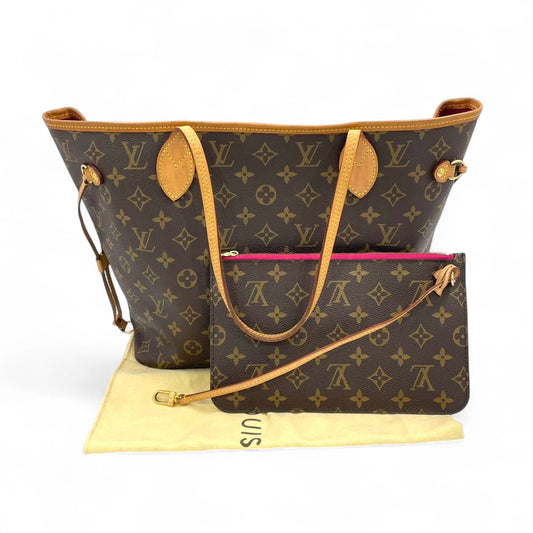 Pre-Owned Louis Vuitton Neverfull MM Monogram Tote with Pouch