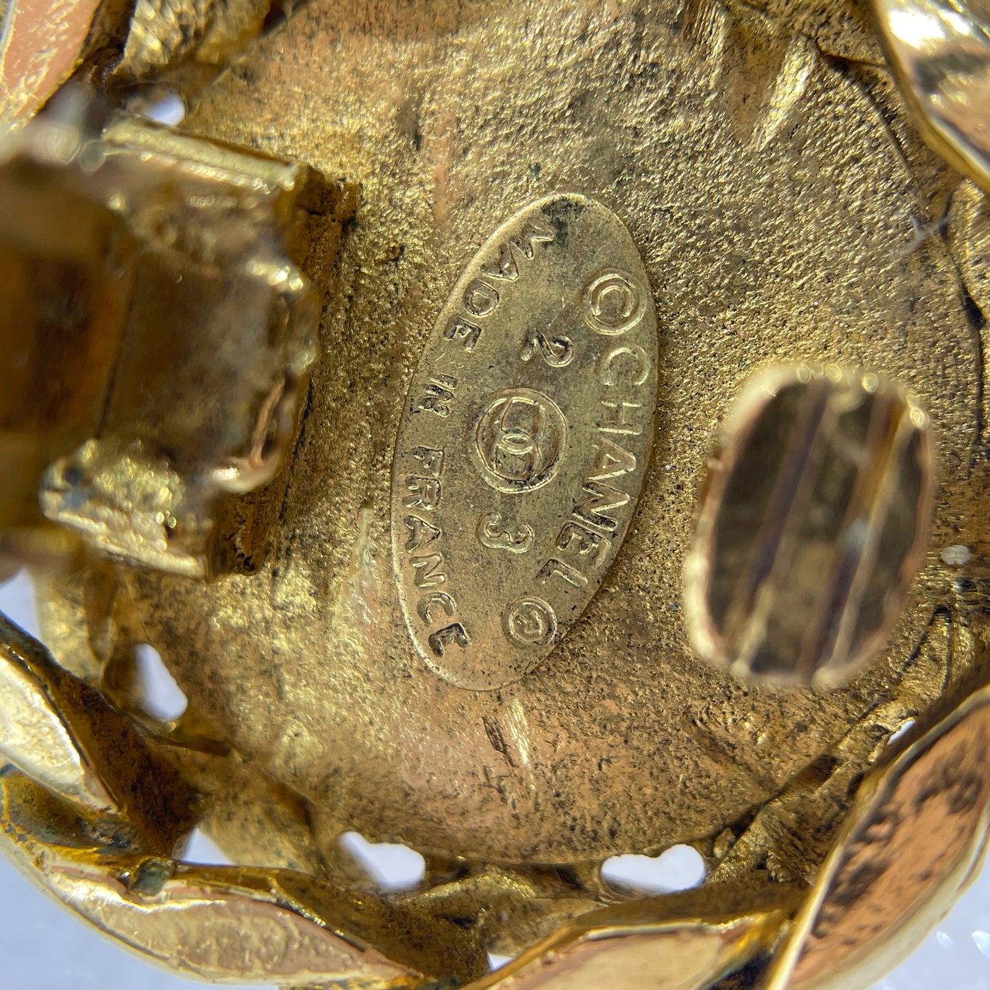 Pre-Owned Chanel Gold-Tone CC Logo Earrings with Crystal Accents