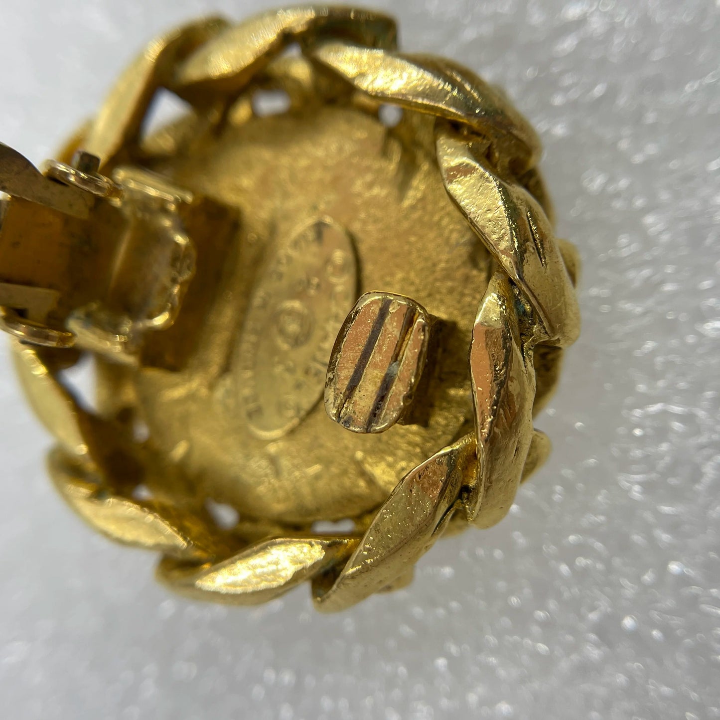 Pre-Owned Chanel Gold-Tone CC Logo Earrings with Crystal Accents