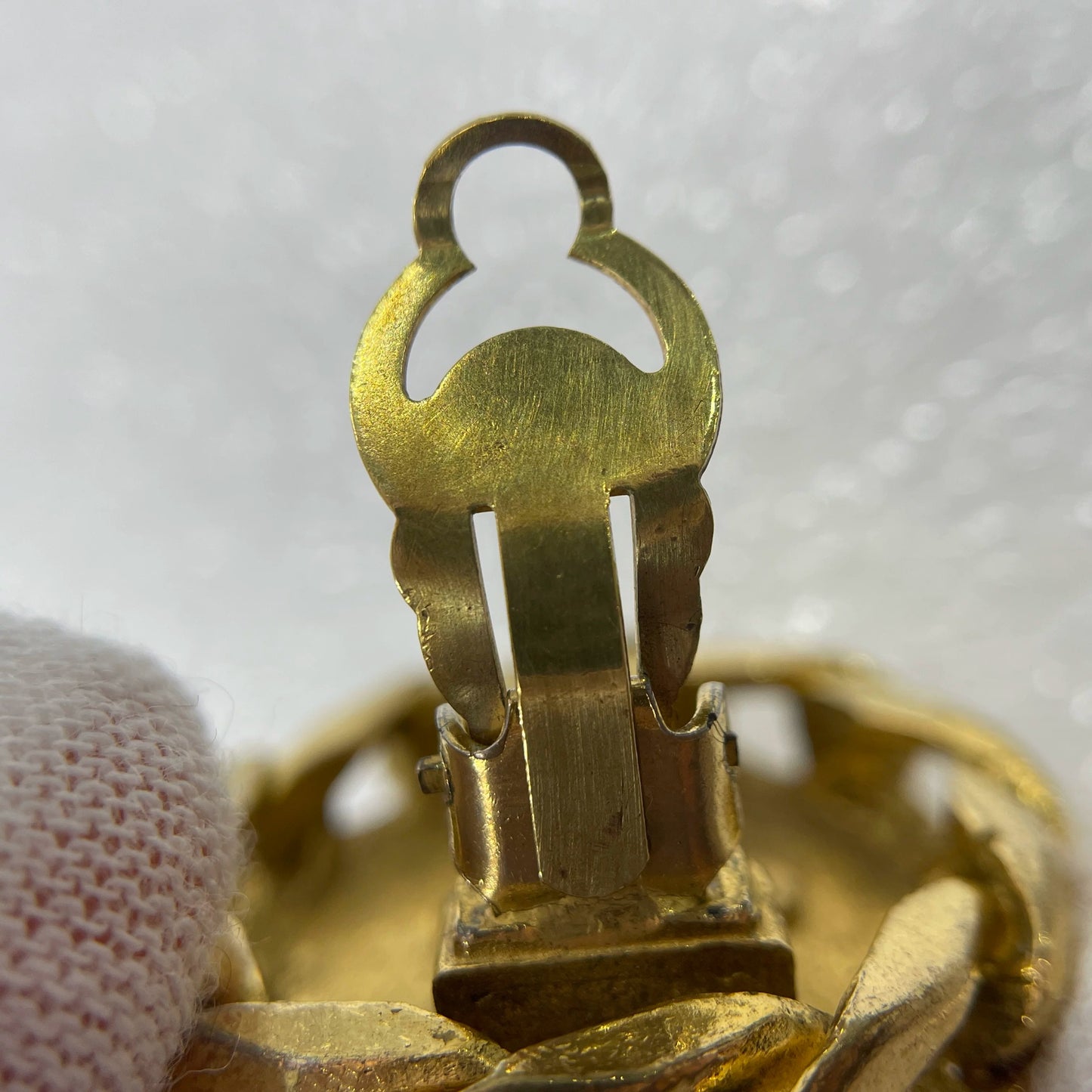 Pre-Owned Chanel Gold-Tone CC Logo Earrings with Crystal Accents